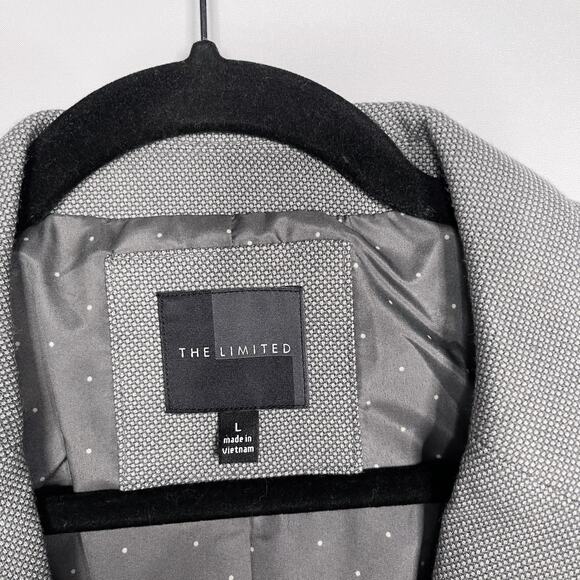 The Limited Large Gray 3/4 Sleeve Single Button Blazer Jacket Career Work Office - Picture 7 of 9